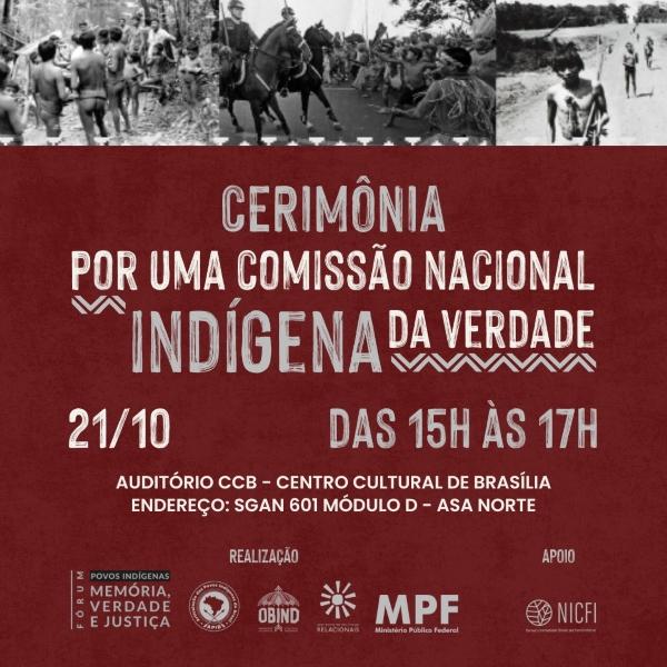 Card da Cerimonia da Comissão Nacional Indígena da Verdade