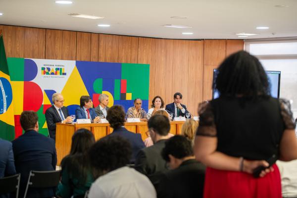 Coletiva de imprensa no Planato em que foram anunciados os vetos | Henrique Raynal / Casa Civil